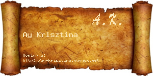 Ay Krisztina névjegykártya